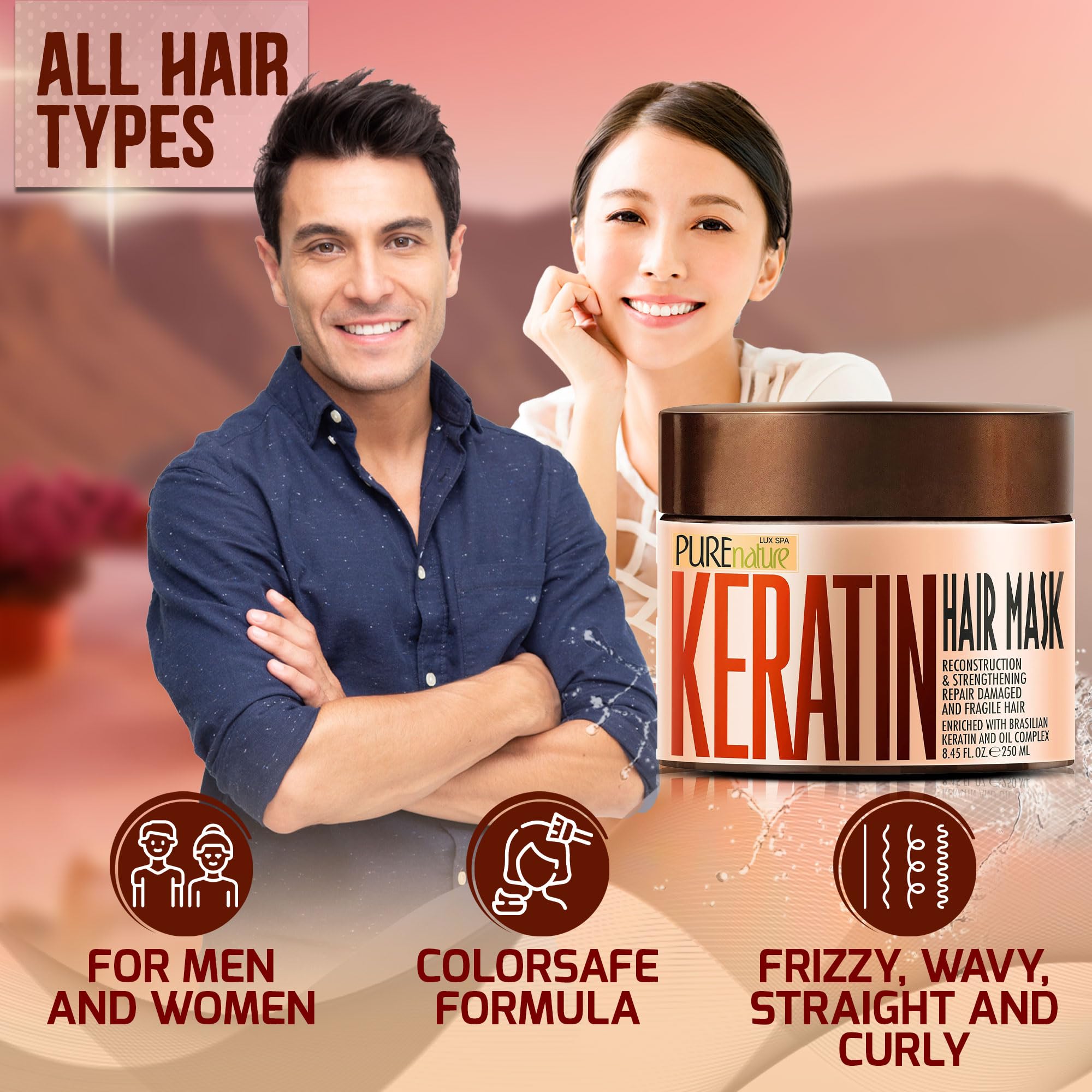 Keratin Hair Mask - Deep Conditioning Treatment for Dry and Frizzy